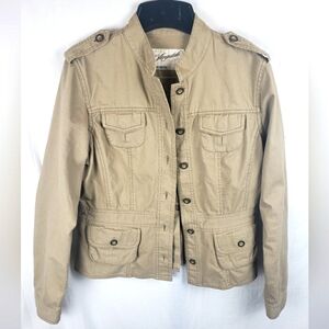 Aeropostale Tan Long Sleeve Button Up Jacket Sz L